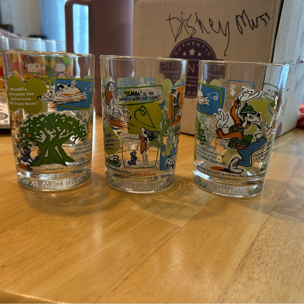 3 Disney McDonald’s Glass Cups